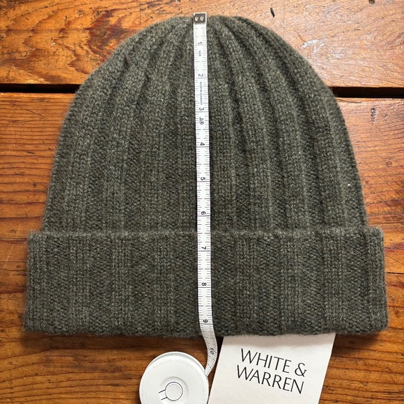 WHITE + WARREN CASHMERE RIBBED BEANIE - Picture 2 of 4